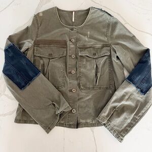 Free People Distressed Denim Jacket